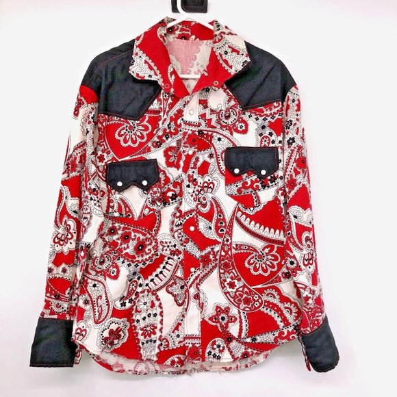 Vintage Handmade Square Dance Outfit Matching Mens Womens Used 2 Piece Red Black - Picture 3 of 16